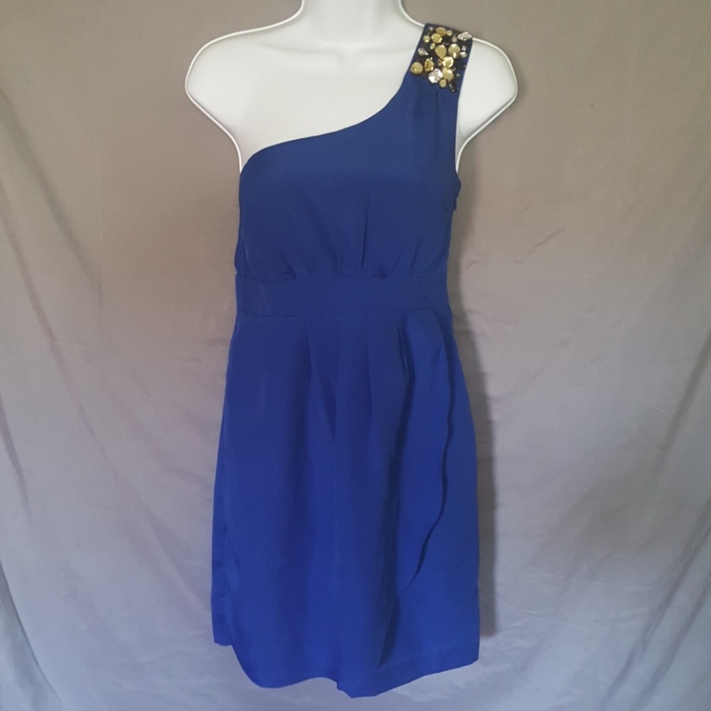 One Shoulder mini dress W/embellished strap